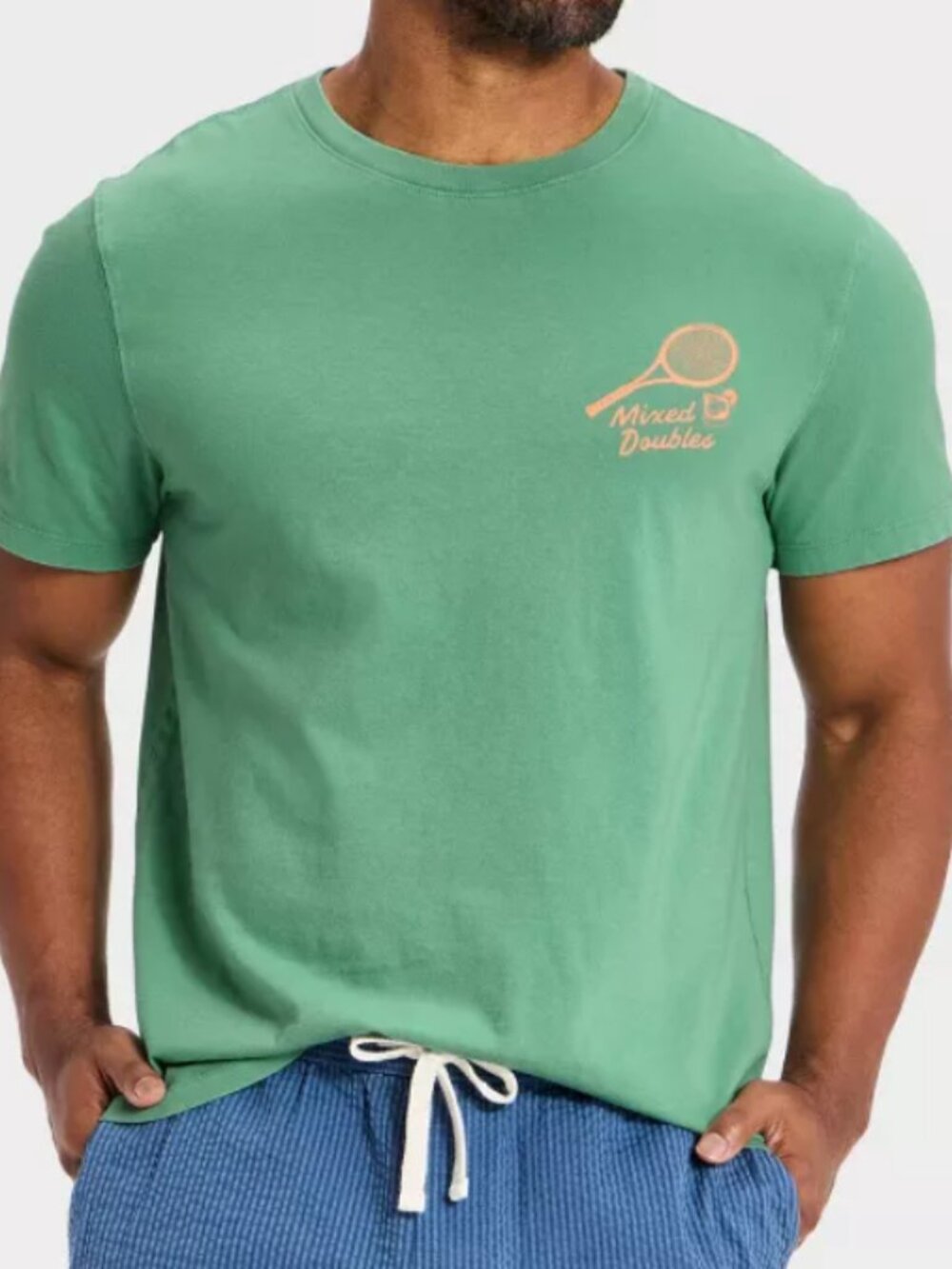 NEW Goodfellow & Co Men's Short Sleeve Graphic Mixed Doubles Green Small T-Shirt